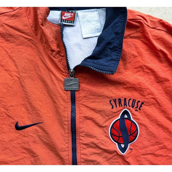 Syracuse Orange 1996 NIKE Team windbreaker jacket L navy NCAA basketball vintage - Picture 2 of 14